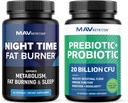 MAV NUTRITION Nacht Zeit Fat Burner Kapseln und Probiotic & Prebiotic Kapseln | Overnight Metabolism Booster für Stomach Fat Burning Gut Health Support | Umfassende Verdauungs Wellness