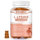 L-Lysine 1000mg Gummie, Kaubare Lysin-Ergänzung für Erwachsene, Immununterstützung, Kollagenbildungsunterstützung, Zitronengeschmack, 60 Zähler
