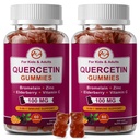 (2 Pack) Gommies Quercetin avec Bromelain, Elderberry, Zinc et Vitamine C - Supplément Quercetin à croquer 700mg pour l'immunité, l'allergie, l'aide au vieillissement - Gommies végétaliennes pour adultes et enfants
