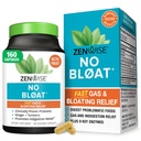Zenwise Health No Bloat Digestive Enzyme for Gut Health, Gas & Bloating Relief - Multi Enzymes Digestion Supplement mit Probiotics, Ginger, Turmeric Dandelion & Lactase - Men & Women - 160 Count