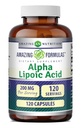 Formules étonnantes Acide alpha lipoïque (complément acide amino de 200 Mg) Capsules non-OGM (sans gluten) Fabriquées aux États-Unis (1 Pack de 120 Nombre)