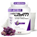 JYM Supplement Science Iso JYM Grape, 90 Kalorien, 100% Whey Protein Isolate, Zero Fat, Zero Sugars, Mixes Clear, für Damen und Herren, 20 Portionen