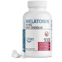 Bronson Melatonin 10mg Dissoudre rapidement les comprimés aromatisés cerises Végétariens Lozenges à croquer, 100 Nombre