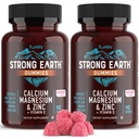 YUM-V'S Calcium, Magnésium, Zinc & Vitamine D Gummies, Cal Mag Supplément à croquer, Végétarien Kosher Gummes naturels de framboise halal pour adultes Femmes et hommes - 90 Nombre (paquet de 2)