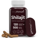 Shilajit Extrait pur himalayen 500mg avec 15% d'acide fulvic 500mg - 120 Capsules végétariennes, 4 mois d'approvisionnement, supplément organique pour la vitalité et la clarté mentale, fabriqué aux États-Unis, sans gluten, sans OGM