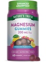 La vérité de la nature Magnésium Gommies pour les adultes de 200mg de poids 60 Vegan, sans OGM et supplément sans gluten