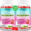 Apfelessig-Gummien, Fortgeschrittene Keto ACV-Gummien, ACV-Gummien für Detox, Cleanse, Stoffwechsel & Verdauung, Keto-Unterstützung, Formuliert mit Grüner Tee, B6 & B12, Probiotics, 120 Zähler
