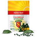 Sunlit Super 50/50 Comprimés de spiruline de Chlorelle biologique - Super supplément pour le soutien immunitaire, la santé de Gut, l'humeur et l'énergie - Riche en chlorophylle, acides aminés et protéines végétales, 500 Superfood Tabs