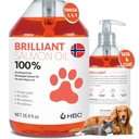 Huile de saumon pour chiens - Skin & Coat, Tous les suppléments naturels norvégiens d'huile de poisson pour animaux de compagnie, Omega 3 EPA DHA, idéal pour le Shedding, l'allergie, les démangeaisons, la peau sèche, les articulations et la santé des os - 16,9 Oz