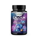 Calcium 1200mg avec vitamine D3 pour la meilleure absorption - Supplément de soutien aux os avancé, 1200 mg de carbonate de calcium et 1600 UI de vitamine D3, libération lente pour le soutien immunitaire, facile à avaler, 120 comprimés