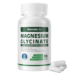 Magnesium Glycinate 400 MG pro Servierung 100% Chelat für hohe Absorption, Sanfte auf Stomach, Non-GMO, 90 Vegetarische Kapseln