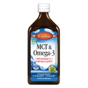Carlson - MCT & Omega-3, 1480 mg Omega-3s, 9200 mg MCTs, acide céto-friendly, acide caprylique et capric, production d'énergie, métabolisme des graisses, citron-lime, 500 mL (16,9 Fl Oz)