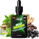 Wellness Nest Shilajit Shockwave gouttes: gouttes d'énergie, gouttes de focus - Himalayan pur Shilajit avec Tulsi naturel, Panax Ginseng, Peppermint, Japanmint Supercharge Votre journée - 30 portions