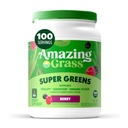 Amazing Grass Greens Blend Superfood: Super Greens poudre avec Spiruline, Chlorella, poudre de racine de betterave, enzymes digestives, prébiotiques et probiotiques, Berry, 100 portions (emballage mai Vary)