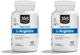 Marché des aliments entiers, L Arginine 500Mg 100 Veggie Caps (paquet de 2)