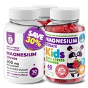 DR. MORITZ Bundle de magnésium - Gummies pour adultes (200mg, 30 Nombre) et Gummies de magnésium pour enfants (60 Nombre, 2 Pack) - Sans sucre