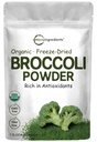Poudre de brocoli biologique, 1 livre, Séché surgelé, Contient du DIM naturel (Diindolylméthane) et Riche en fibre et vitamine Immune C, Superaliment vert pour smoothie et boissons, Vegan Friendly