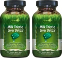 Irwin Naturals Lait Thistle Detox foie - 60 Liquid Soft-Gels, Paquet de 2 - Soutient la santé du foie avec Dandelion, Artichaut, Curcuma et racine de betterave verte - 60 Total des portions