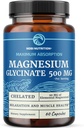 Magnesium Glycinate 500mg | Chelated for High Absorption | Muscle Relaxation, Bones, Heart, Nerve, Sleep & Calm Support for Women & Men | Magnesium Chelate Supplement & Bisglycinate Complex | 60ct