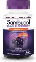 Sambucol Black Elderberry Gummies - Elderberry with Zinc and Vitamin C for Adults, Sambucus Gummies, Immune Support - 60 Count