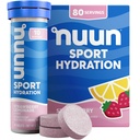 Comprimés électrolytes Nuun Sport avec Magnésium, Calcium, Potassium, Chlorure et Sodium, Sans gluten et Vegan, Lémonade aux fraises, 8 Pack (80 portions Total)