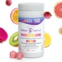 Gummées de citrate de magnésium - Sans sucre, végétalien et non-OGM pour mieux dormir et se détendre - Pas d'alcool sucré - Supplément de magnésium pour adultes, adolescents et enfants - Fruits tropicaux - 240 Chews
