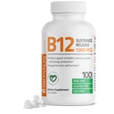 Bronson Vitamine B12 1000 mcg Libération prolongée Comprimés non OGM Premium soutient le système nerveux, la fonction cérébrale saine et la production d'énergie, 100 Compte