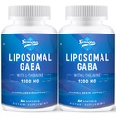 GABA liposomale avec L-Theanine 1200mg - 2 packs de suppléments GABA à haute biodisponible,120 capsules pour adultes