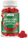 Gommies de vinaigre de cidre de pomme de YUM-V – Gommies de vinaigre de cidre de pomme avec gingembre et la mère – Soutient le métabolisme, la vitalité et le bien-être quotidien – Végétaux naturels de saveur de pomme, non-OGM, sans gluten, gommy de cidre – 60 comte