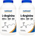 Nutricost L-Arginin 500mg, 300 Kapseln (2 Flaschen)