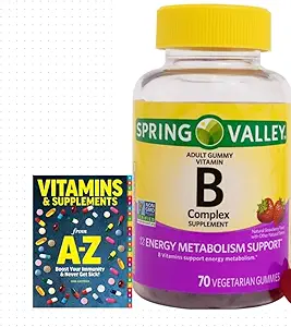 Supplément complexe de vitamine B de Spring Valley Gummies pour adultes, 70 Count+Better Guide Suppléments de vitamines