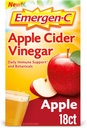Mélange de vinaigre de cidre de pomme d'Emergen-C Vitamine C, supplément alimentaire pour le soutien immunitaire, pomme - 18 Compte
