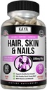 Kaya Naturals Skin Nail Capsules BIOTIN Vitamine D Vitamine B-12 Un support à l'acide folique, complément à la vitamine