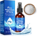 Vaporisateur d'huile de magnésium, huile de magnésium pure pour les pieds, 100% bouteille de verre de magnésium naturel et biologique, facile à absorber et à utiliser, Spray de magnésium topique (2 Fl Oz, paquet de 1)