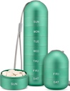 Zannaki Metal Moisture Proof Wöchentliche Pille Organizer, stapelbare Aluminiumlegierung BPA Kostenlose Reise Wandern 7 Tage Pille Box Fall Wasserdicht und große Anteil Pillen, Vitamine, Fischöl, Ergänzungen