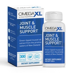 Supplément de soutien conjoint OmegaXL - Soutien musculaire naturel, Huile de moules à lisière verte, pilules de gel mou, sans médicament, 300 Nombre