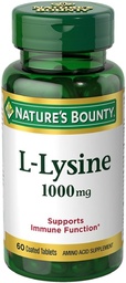 Bounty L-Lysine de la nature 1000 mg Comprimés 60 ea (paquet de 6)