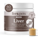 Fera Animaux de compagnie Supplément foie pour chiens et chats avec chardon de lait, choline et curcuma - Botaniques organiques - Améliore la fonction hépatique, l'immunité, la désintoxication et la fonction métabolique - Poudre - 60 scoops
