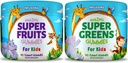Infusions Super Fruits et Gommies Super Verts pour Enfants 180 Comte Superfood Blend Soft and Delicious Gluten Free Non-OGM