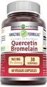 Amazing Nutrition Quercetin 800 Mg avec Bromelain 165 Mg Capsules Véggies Supplément (60)