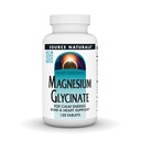 Source Naturals Magnésium Glycinate, Chélaté pour une absorption élevée pour l'énergie calme, les os et le soutien cardiaque*, 200 mg par portion - 120 comprimés