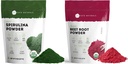 Kate Naturals Mélange de poudre de spiruline biologique et de poudre de betterave