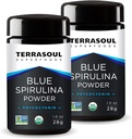Terrasoul Superfoods Poudre de Spiruline Bleue Biologique (dans la Jarre en verre de Miron) : 2 Oz (2 Pack)