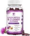 Nettoyer le foie Détox et réparer les gommies- Nouveau supplément de soutien du foie de formule avec le chardon de lait Silymarin, Dandelion, extrait d'artichaut et de mûrier - Pas de sucre, supplément de santé du foie - 60 Gummie végétalienne