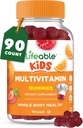 Lifeable Kids Multivitamin Gummies | Great Tasting Multivitamin for Kids | with Vitamins A, C, D, E, B6, B12, Zinc, Biotin, Folic Acid, Iodine, Niacin | for Overall Body Health | 90 Gummies