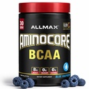 ALLMAX Nutrition AMINOCORE BCAA – 8G BCAAs – 100% reine Branch Chained Amino Acids – Glutenfrei - Blue Raspberry - 315 Gramm