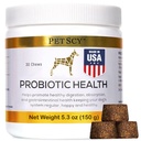 PetScy - Chews probiotiques pour chiens, probiotiques pour chiens de tous les âges, tailles et races avec fibre prébiotique et Omega pur-3.