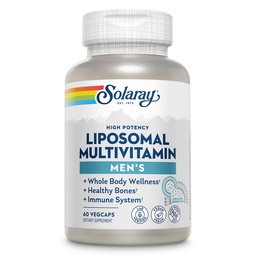 SOLARAY Multivitamine liposomique pour les hommes, Immune d'absorption améliorée, Soutien énergétique et os, Multivitamines quotidiennes masculines, BCAA, vitamine D3, C, B12, zinc, végétalien, sans soja, 30 portions, 60 VegCaps