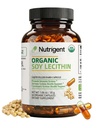 USDA supplément de lécithine de soja biologique 800 mg, capsules organiques liquides à absorption élevée, supplément de lécithine de choline pour le cerveau et le foie, sans OGM, sans gluten, 60 nombre