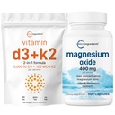 Micro-ingrédients Vitamine D3 5 000iu + K2 100mcg Softgels & Magnésium Oxide 400mg Pack d'ensembles